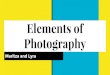 Elements of Photography Elements of Photography Maritza and Lyra. Our Group Objectives ... In photography,
