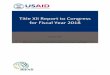 Title XII Report to Congress for Fiscal Year 2018...Title XII Report to Congress for Fiscal Year 2018 September 2019 The U.S. Agency for International Development submits this report