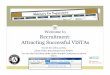 Welcome to Recruitment: Attracting Successful VISTAs · VISTAs 95% Initiative: working independently 92% Personal responsibility 91% Interpersonal skills: communicating 88% Interpersonal