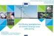 EU Policy perspective on smart energy and efficiency · EU Policy perspective on smart energy and efficiency • Supporting the project pipeline at EU and local level • Project