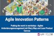 Agile Innovation Patterns The Agile Innovation Game...Empathise Define Ideate Prototype Test divergent divergent convergent convergent Product Idea Delivery MVP Übung 2 - Projektvision