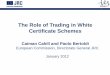 The Role of Trading in White Certificate Schemes · 2019. 11. 27. · 4 Key features Five key elements of tradable white certificates schemes: 1. the creation and framing of the demand