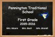 Pennington Traditional School First Grade · Pennington Traditional School First Grade 2015-2016 Mrs. Moore Mrs. Buck Mrs. Brandt