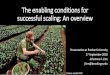 The enabling conditions for successful scaling: An overview Library/Linn...The enabling conditions for successful scaling: An overview Presentation at Purdue University 27 September