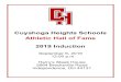 Cuyahoga Heights Schools Athletic Hall of Fame 2019 Induction of Fame Program (2019) UPDATED … · Wayne Clevenger Stanley J. Derbin George Gross Robert Mantell Art Massey David