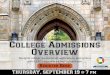 College Admissions Overview - iLEAD Exploration...College Admissions Overview THURSDAY, SEPTEMBER 19 @ 7 pm Navigate college requirements, applications, and options with iLEAD’s