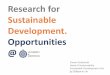 Research for Sustainable Development. Opportunities - Greenwich … · 2017. 4. 7. · Greenwich Estate: •Utilising existing monitoring data –electricity, gas, water •Review