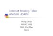 Internet Routing Table Analysis Update - AFNOG€¦ · Analysis Update Philip Smith AfNOG 2009 ... AfriNIC AS Blocks 36864-37887 & ERX transfers AfriNIC Address Blocks 41/8, 197/8,