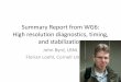 Summary Report from WG6: High resolution diagnostics ... · Results from CW stablized link timing distribution at LCLSR. Wilcox, LBNL Recent progress on the pulsed optical ... Overview
