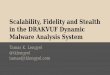 Scalability, Fidelity and Stealth in the DRAKVUF Dynamic ... · System design Mitigate linear hardware requirements with on-demand resource allocation – Scalability Monitor execution