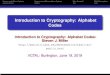 Introduction to Cryptography: Alphabet Codes€¦ · Caesar and Afﬁne Ciphers Vigenére and Permutation Ciphers Why Primes? RSA Description Introduction to Cryptography: Alphabet