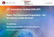 LBT Innovations Limited (ASX:LBT) Topic: The Investment ... · ASX code: LBT lbtinnovations.com LBT Innovations Limited (ASX:LBT) ... Company’s announcements to the ASX. Moreover,