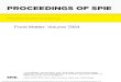 PROCEEDINGS OF SPIE · PROCEEDINGS OF SPIE Volume 7954 Proceedings of SPIE, 0277-786X, v. 7954 SPIE is an international society advancing an interdisciplinary approach to the science