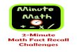 2-Minute Math Fact Recall Challenges · Addition and subtraction Minute Math strips have two opportunities for students to show they have mastered each fact. Multiplication has math