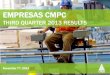 EMPRESAS CMPC · MARKET PULP COMMENT 13 Market pulp demand grew 5% in 3Q13 compared to 3Q12. Global demand for pulp rose 3.4% in the first nine months of 2013 compared with the first