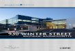 930 winter street€¦ · Group A-3, Assembly (Conference Rooms greater than 50 occupants that are accessary to the offices) Group A-3, Assembly (Cafeteria that is accessary to the