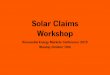 Solar Claims Workshop - Center for Resource Solutionsresource-solutions.org/images/events/rem/presentations/2015/Critch... · Workshop Renewable Energy Markets Conference 2015 Monday