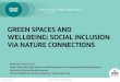 GREEN SPACES AND WELLBEING: SOCIAL INCLUSION VIA …€¦ · •200 partners and 50,000 volunteers: • Removed 5,000,000 pounds of rubbish & debris • Re-opened and rebuilt two