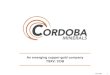 An emerging copper-gold company TSXV: CDBcordobamineralscorp.com/assets/docs/CDB-Presentation...3 An emerging copper-gold company 1. Outstanding as at June 29, 2020. 2. A total of