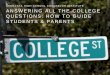 answering all the college questions: how to guide students ... the... · • “My high school will get me in to college.” • “Test Scores are more important than my GPA & Class