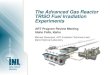 The Advanced Gas Reactor TRISO Fuel Irradiation Experiments TRISO Fuels... · AGR-3/4 to accommodate bending of larger and stiffer thermocouples • The design provides for 170 compacts