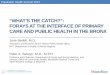“What’s the CATCH?”: Forays at the interface of primary care and … · 2013. 11. 29. · Bronx-CATCH (“Collective Action to Transform Community Health”) Mission and Strategy