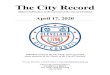 The City Record · 2020. 4. 17. · April 17, 2020 The City Record Permanent Schedule — Standing Committees of the Council Directory of City Officials Permanent Schedule – Standing