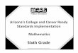 6th Grade Math Standards Implementation 2014...Arizona’s*College*and*Career*Ready*Standards*–*Mathematics*–*Sixth*Grade* Resources added by Mesa Public Schools. For additional