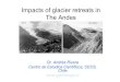 Impacts of glacier retreats in The Andes - Regjeringen.no · 2014. 12. 1. · Ecuador (National inventory) 1997-2006 28% Cáceres et al, 2009 Peru (Cordillera Blanca) (Glaciar Pastoruri)