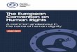 The European Convention on Human Rights · 2017. 7. 20. · 8 THE EUROPEAN CONVENTION ON HUMAN RIGHTS The ECHR and the Court which ensures its application represent the cornerstone