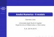 Analisi Numerica - II modulo 2016. 1. 22.¢  Analisi Numerica - II modulo D. Lera LEZIONE 6 Iterazioni