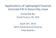 Applications of Lightweight Foamed Concrete Fill in Sioux City, Iowa · in trail as result of additional fill for roadway. •Analyses compared regular MSE Backfill and LFCF –Portion