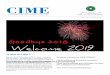 Newsletter January 2019final · 2019. 2. 6. · Newsletter | January 2019 CIME CENTRE FOR INNOVATION IN MEDICAL EDUCATION As good as it gets ? Welcome to 2019, Goodbye to 2018 –