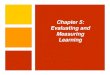 Chapter 5: Evaluating and Measuring Learning · Effective Instructional Strategies Chapter 5: Evaluating and Measuring Learning Systems of Evaluation 1. Competitive Evaluation: ─Compare