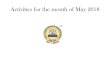Activities for the month of May 2018 - vnbrims.com · Activities for the month of May 2018 . 1st May- 10 th May 2018 2nd & 3 rd May: BRIMS in media for the award received. 1st May-