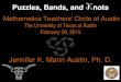 Jennifer K. Mann Austin, Ph. D. - Home | Math Teachers ... · Puzzles, Bands, and Knots Mathematics Teachers' Circle of Austin The University of Texas at Austin February 26, 2015