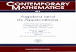 CONTEMPORARY MATHEMATICS 419CoNTEMPORARY MATHEMATICS 419 Algebra and Its Applications International Conference Algebra and Its Applications March 22-26,2005 Ohio University, Athens,