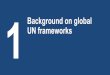Background on global UN frameworks - UNECE...The Sendai Framework for Disaster Risk Reduction 2015-2030 (Sendai Framework) Source: Sendai Framework for Disaster Risk Reduction 2015-2030