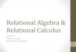 Relational Algebra & Relational Calculus · PDF file (Java, Ring) (Java, Bracelet) 6 ; Mathematical Foundations: Relations • The domain of a variable is the set of its possible values