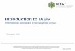 Introduction to IAEG · IAEG formally incorporated June 2011 • Trade association formed by major aerospace companies • Focused on the multitude of global laws and regulations