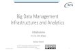 Big Data Management Infrastructures and Analytics Big Data Management Infrastructures and Analytics