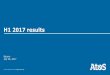 Atos - H1 2017 results · ,Q¼PLOOLRQ H1 2017 H1 2016 change Statutory revenue 6,311 5,697 +10.8% Exchange rates effect -44 Revenue at constant exchange rates 6,311 5,653 +11.6% Scope