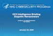 HC3 Intelligence Briefing Zeppelin Ransomware · HC3 Intelligence Briefing Zeppelin Ransomware OVERALL CLASSIFICATION IS TLP:WHITE January 23, 2020. 2 Agenda • Ransomware in Healthcare