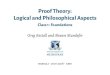 Proof Theory: Logical and Philosophical Aspects - Class 1 ...€¦ · Our Aim To introduce proof theory, with a focus on its applications in philosophy, linguistics and computer science