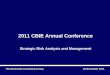 2011 CBIE Annual Conference · 2011. 11. 28. · The Illuminate Consulting Group. 20 November 2011. 2011 CBIE Annual Conference . Strategic Risk Analysis and Management. ... Integrity