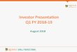 Investor Presentation Q1 FY 2018-19 - Ujjivan€¦ · The information in this presentation is being provided by Ujjivan Financial Services Limited (also referred to as ‘ ompany’)