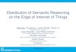 Distribution of Semantic Reasoning on the Edge of Internet of … Reasoning IoT Edg… · and services. –Sharing and integrating IoT data, modelling, querying and reasoning information;