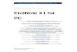 EndNote X1 for PC...EndNote before you begin installation of version X1. Existing EndNote libraries will not be deleted. If you have created/modified any styles, filters or downloaded