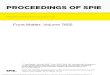PROCEEDINGS OF SPIE PROCEEDINGS OF SPIE Volume 7655 Proceedings of SPIE, 0277-786X, v. 7655 SPIE is