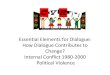 Essential Elements for Dialogue: How Dialogue Contributes ......ProDialogo, IPROGA , SER 2008‐10 Defensoría Camisea 2002‐09 Mesa Dialogo Tintaya 2001‐10 Concejo Cuenca 2010